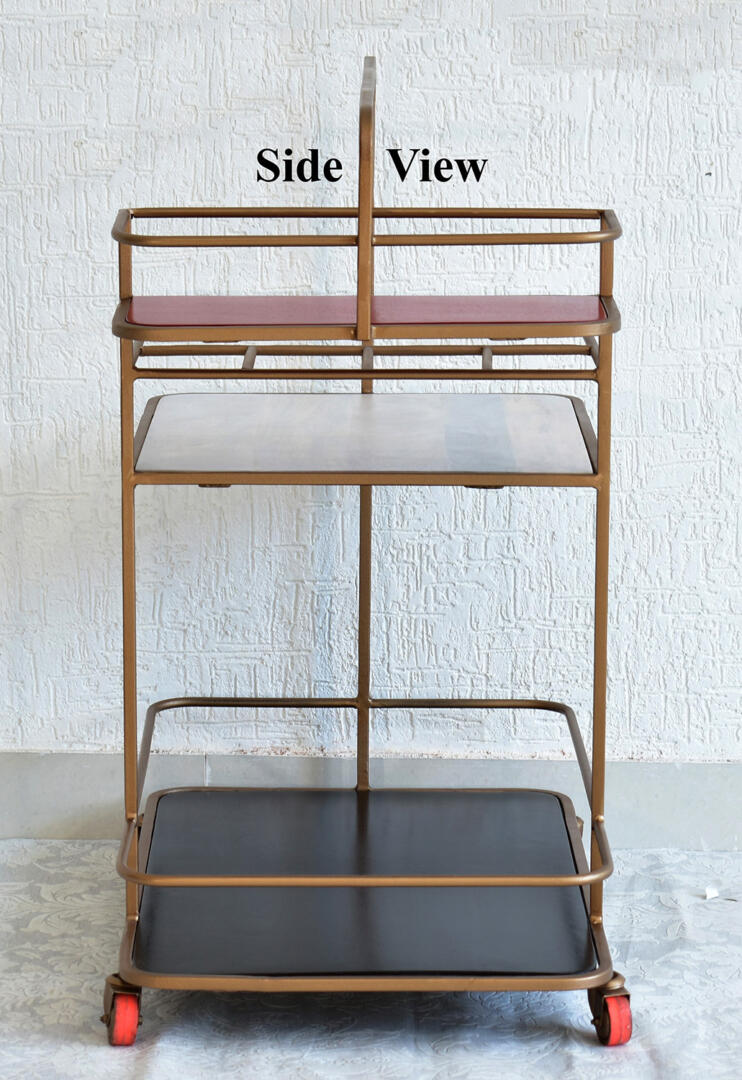 Nora Multipurpose Bar Trolley - Red, White and Black - Image 6